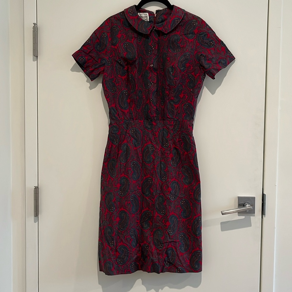 Vintage 60s paisley wiggle dress